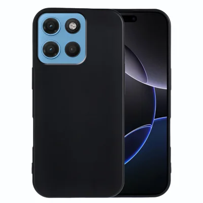 For Motorola Moto G17 Power 4G / G17 4G / G15 4G / G15 Power 4G TPU Case Soft Matte Anti-fingerprint Phone Back Cover - Black