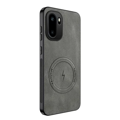 WANLONFENG For OnePlus Ace 6 5G / OnePlus Ace 6T 5G / OnePlus 15R 5G SD1 Series Magnetic Case Nappa Texture PC TPU Phone Cover - Grey