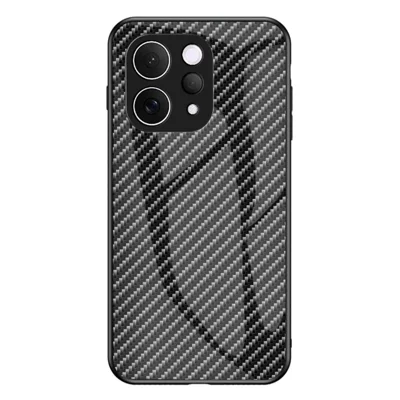 Case for vivo V70 5G  /  S50 5G Tempered Glass Shockproof Phone Cover - Black Fiber