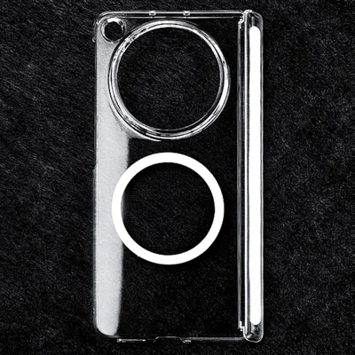 Magnetisk skåll för Oppo Find N6 5G, skåll med enaxlig gångjärnsstöd och UV-beklädnad av polycarbonat – Transparent