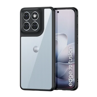 Für Motorola Edge 70 Fusion 5G DUX DUCIS Aimo Serie PC + TPU Transparenter Rückseite Handyhülle (REACH-Zertifizierung) - Schwarz