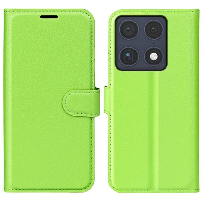 Funda tipo cartera con soporte para Motorola Signature 5G, carcasa de cuero textura litchi resistente a golpes - Verde
