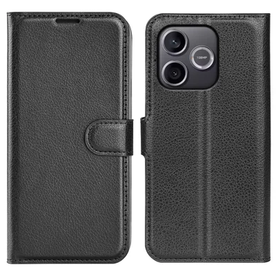For Honor 600 Lite 5G Case Wallet Stand Litchi Texture Shockproof Leather Phone Cover - Black