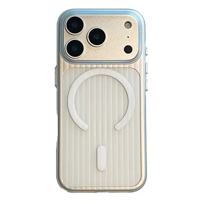 For iPhone 17 Pro Magnetic Phone Case Matte Texture Shockproof Protective PC Cover Compatible with MagSafe - White