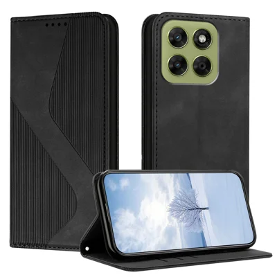 Custodia per Motorola Moto G77 5G / Motorola Moto G67 5G, Custodia Portafoglio in Pelle con Sensazione al Tocco, Supporto, Colore Nero