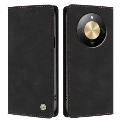 Til Honor X70 5G / Honor Magic8 Lite 5G / Honor X9d 5G Case HX RFID-blokerende wallet stående læder flip telefonbeskytning - Sort