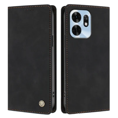 For Honor Play 60A 5G / Honor X6d 5G Case 012 Series RFID Blocking Wallet Stand Leather Flip Phone Cover - Black