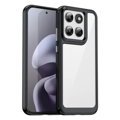 Coque de téléphone pour Motorola Moto G67 5G / G77 5G TPU + Acrylique, housse transparente de protection claire - Noir