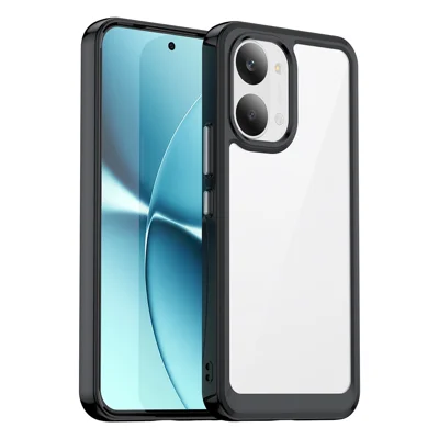 Folia ochronna do Xiaomi Poco X8 Pro Max 5G / Redmi Turbo 5 Max 5G, przezroczysta obudowa ochronna TPU + akryl - Czarny