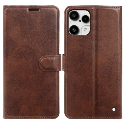 For Nothing Phone (3a) Lite 5G Case Stand Wallet Calf Texture PU Leather Flip Phone Cover - Brown