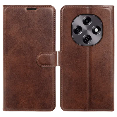 For Oppo F31 Pro 5G Case Stand Wallet Calf Texture PU Leather Flip Phone Cover - Brown