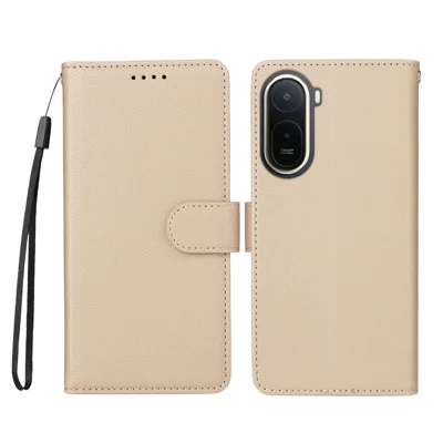 Cover per Xiaomi Redmi A7 Pro 4G con Blocco RFID, Supporto per 3 Schede, Custodia in Pelle PU con Cinturino da Polso - Bianco Crema