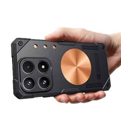 For Xiaomi 17 Case Koper Warmteafvoer TPU + Metaal Koeltelefoonhoes - Zwart