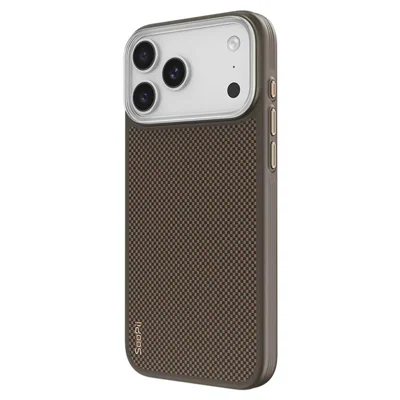 SOOPII til iPhone 17 Pro Max magnetisk hylster af Kevlar aramidfiber + TPU mod fald - Brun