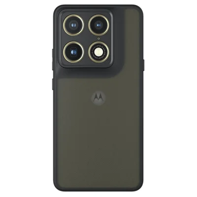 Für Motorola Edge 70 Ultra 5G Hülle Skin-Touch TPU + PC Matt Handy-Rückseite - Transparent Schwarz