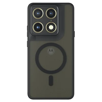 Magnetische Hülle für Motorola Edge 70 Ultra 5G, TPU + PC, mattes Touch-Telefoncover – Schwarz
