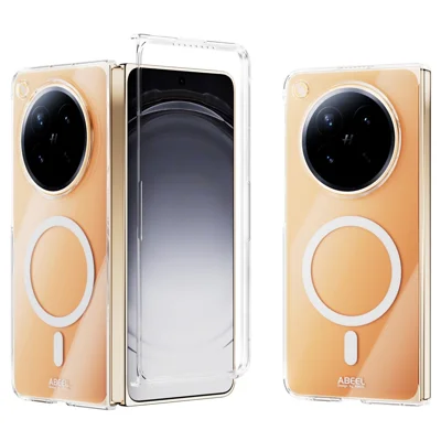 ABEEL لـ Oppo Find N6 5G غطاء مغناطيسي شفاف من مادة البولي كربونات مقاوم للخدوش