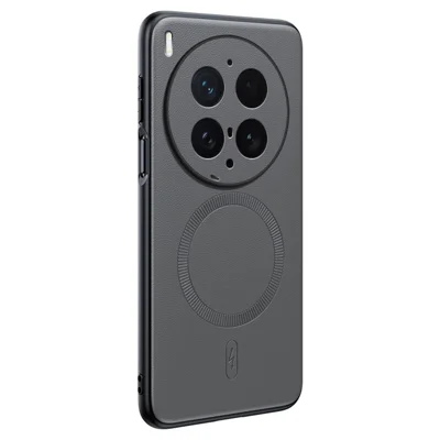 Funda magnética para vivo X300 Ultra 5G con revestimiento de cuero, carcasa de TPU + PC - Gris
