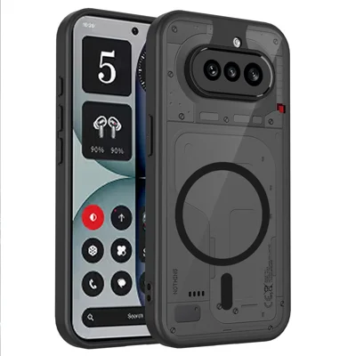 For Nothing Phone (4a) Magnetic Case Skin Touch Matte PC + TPU Anti-Drop Phone Cover - Black