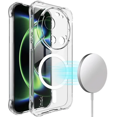 IMAK Magnetic Case for Xiaomi 17 Ultra 5G  /  Ultra by Leica Airbag Shockproof Protection TPU Phone Cover - Transparent