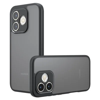 For Honor 600 Lite 5G Case Skin-Touch TPU + PC Matte Phone Back Cover - Transparent Black