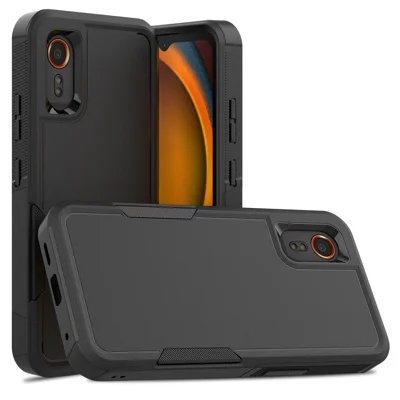 For Samsung Galaxy Xcover7 Case 2 in 1 PC + TPU Shockproof Phone Cover - Black