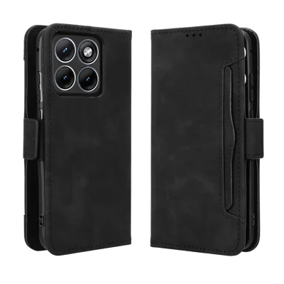 Cover in pelle per Motorola Edge 70 Fusion 5G, custodia portafoglio con multipla tasca per carte - Nero