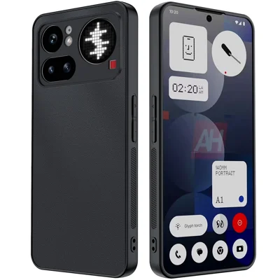 For Nothing Phone (4a) Pro Case PU Leather Coated PC + TPU Anti-Drop Telefoonhoes - Zwart