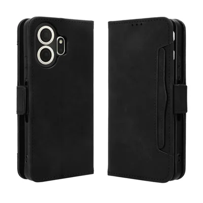 For TCL NxtPaper 70 Pro 5G Leather Case Phone Wallet Cover with Multiple Card Slots - Black