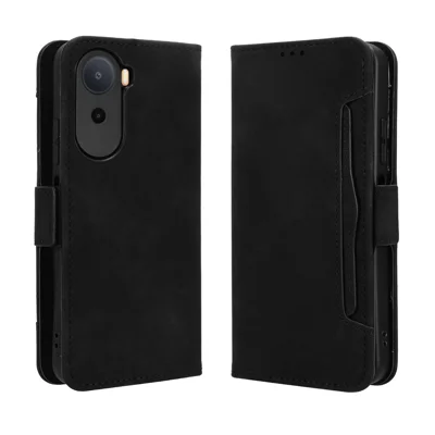 Capa de Couro para Xiaomi Redmi A7 Pro 4G, Capa Carteira para Telemóvel com Vários Bolsos para Cartões - Preto