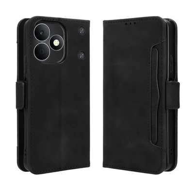 Étui en cuir pour Realme Note 80 4G, étui portefeuille avec plusieurs fentes pour cartes - Noir