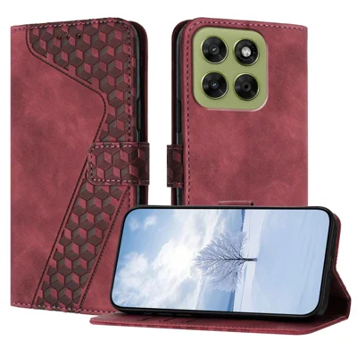 Läder för Motorola Moto G77 5G / Motorola Moto G67 5G Etui med 7-format Mönster Plånbok Ställbar Chockabsorberande Telefonhölse - Brun