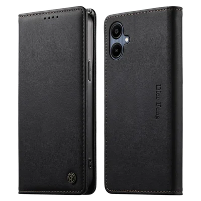DIERFENG DF-019 for Samsung Galaxy A08 5G / A08 4G / A07 5G / A07 4G  Leather Wallet Case Magnetic Flip Cover with Card Slots RFID Blocking - Black
