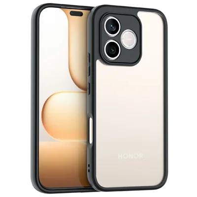 Capa para Telemóvel Honor 600 Lite 5G, Capa Traseira Transparente em PC + TPU à Prova de Choques - Preto