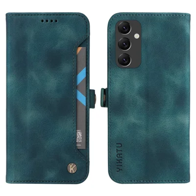 YIKATU YK-002 PU-Leder-Handyhülle mit Kartenfach, Ständer, Wallet-Abdeckung für Samsung Galaxy A14 5G / A14 4G – Blau