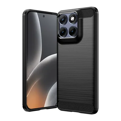 Für Motorola Edge 70 Fusion 5G TPU-Hülle Schutzhülle mit Carbon-Textur, gebürstet – Schwarz