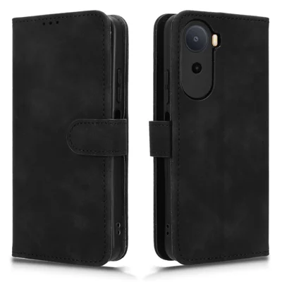 Cover in Pelle per Xiaomi Redmi A7 Pro 4G, Custodia Portafoglio con Supporto Ribaltabile, Sensazione al Tocco della Pelle, Antiurto, con Porta Carte e Portamonete - Nero