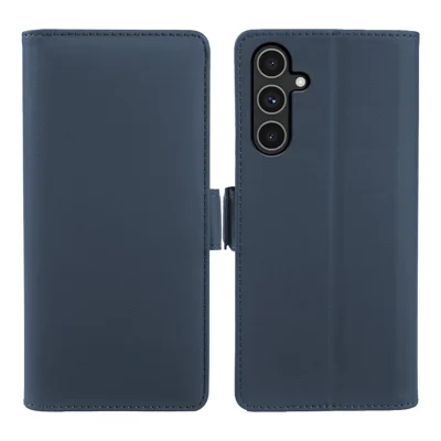 Étui portefeuille en cuir pour Samsung Galaxy A24 5G, étui support en TPU + revêtement PU tactile - Bleu