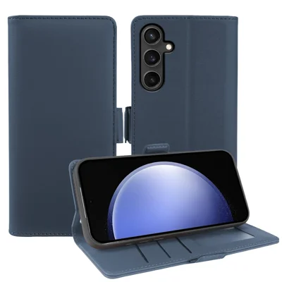 For Samsung Galaxy S23 FE Leather Case Wallet Stand TPU + PU Skin-touch Cover - Blue