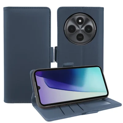 Custodia Portafoglio Fertuo Per Xiaomi Redmi 14C / POCO C75 | Pelle PU Con Bumper In Silicone, Supporto, Chiusura Magnetica E Porta Carte | Colore Nero