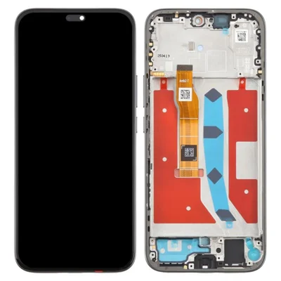 For Honor 400 Lite 5G OEM Grade S AMOLED-skærm og digitizer-samling + ramme (uden logo) - Sort