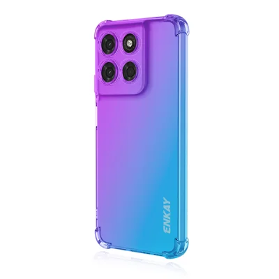 Чехол TPU для Motorola Moto G67 5G / Motorola Moto G77 5G ENKAY, усиленные углы, ударопрочный, задняя крышка — фиолетовый / синий