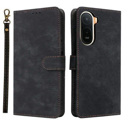 Capa para Xiaomi Redmi A7 Pro 4G, Capa Carteira em Pele PU com Suporte e Alça, Bloqueio RFID - Preto