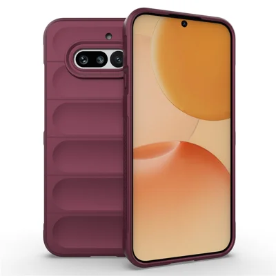AMORUS For Nothing Phone (4a) Phone Case Shockproof Soft TPU Rugged Back Cover - Wine Red