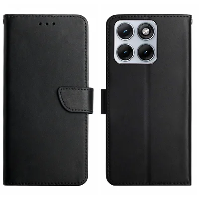 Til Motorola Edge 70 Fusion+ 5G / Motorola Edge 70 Fusion 5G Etui i ægte ku-læder Telefonbeskyttelse med Nappa-struktur - Sort