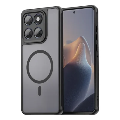 Чехол магнитный для Motorola Moto X70 Air Pro 5G / Signature 5G, защитный противоударный из поликарбоната и ТПУ, черный