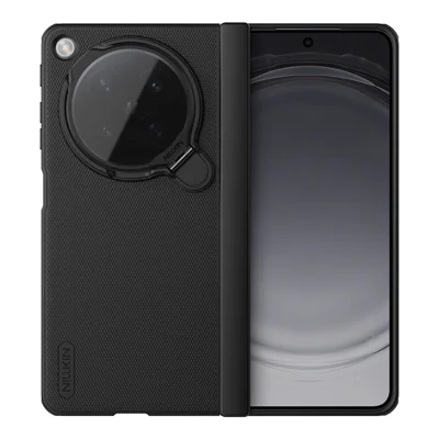 NILLKIN Super Frosted Shield Prop dla Oppo Find N6 5G, magnetyczna obudowa z przezroczystą pokrywą obiektywu, podstawką, pokrywą telefonu PC - Czarny
