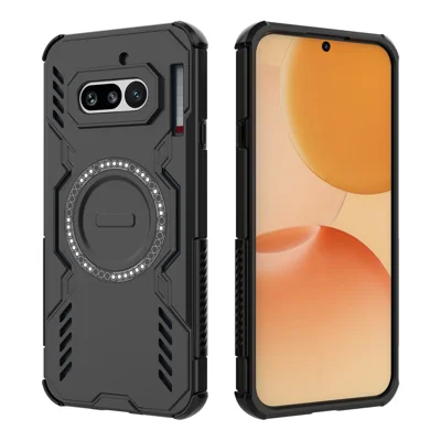 Cover magnetico per Nothing Phone (4a) Butterfly Armor con struttura cava per dissipazione del calore in PC + TPU - Nero