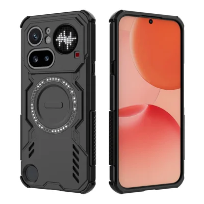 Für Nothing Phone (4a) Pro Magnetische Hülle Butterfly Armor Hohlkammer-Wärmeableitung PC + TPU Handyhülle - Schwarz