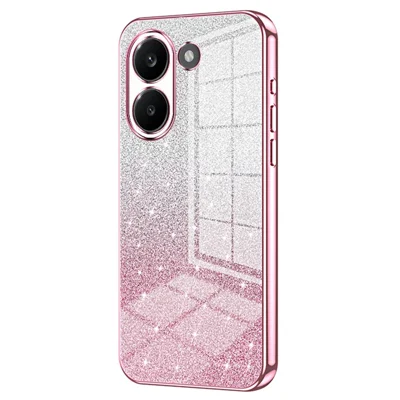 Case For Xiaomi Poco X8 Pro 5G  /  Redmi Turbo 5 5G Electroplating Gradient Glitter TPU Phone Cover - Pink